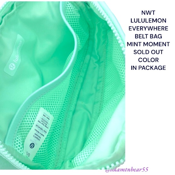 HTF/SOLD OUT MINT MOMENT COLOR NWT LULULEMON EVERYWHERE BELT BAG WATER REPELLENT - Picture 9 of 14